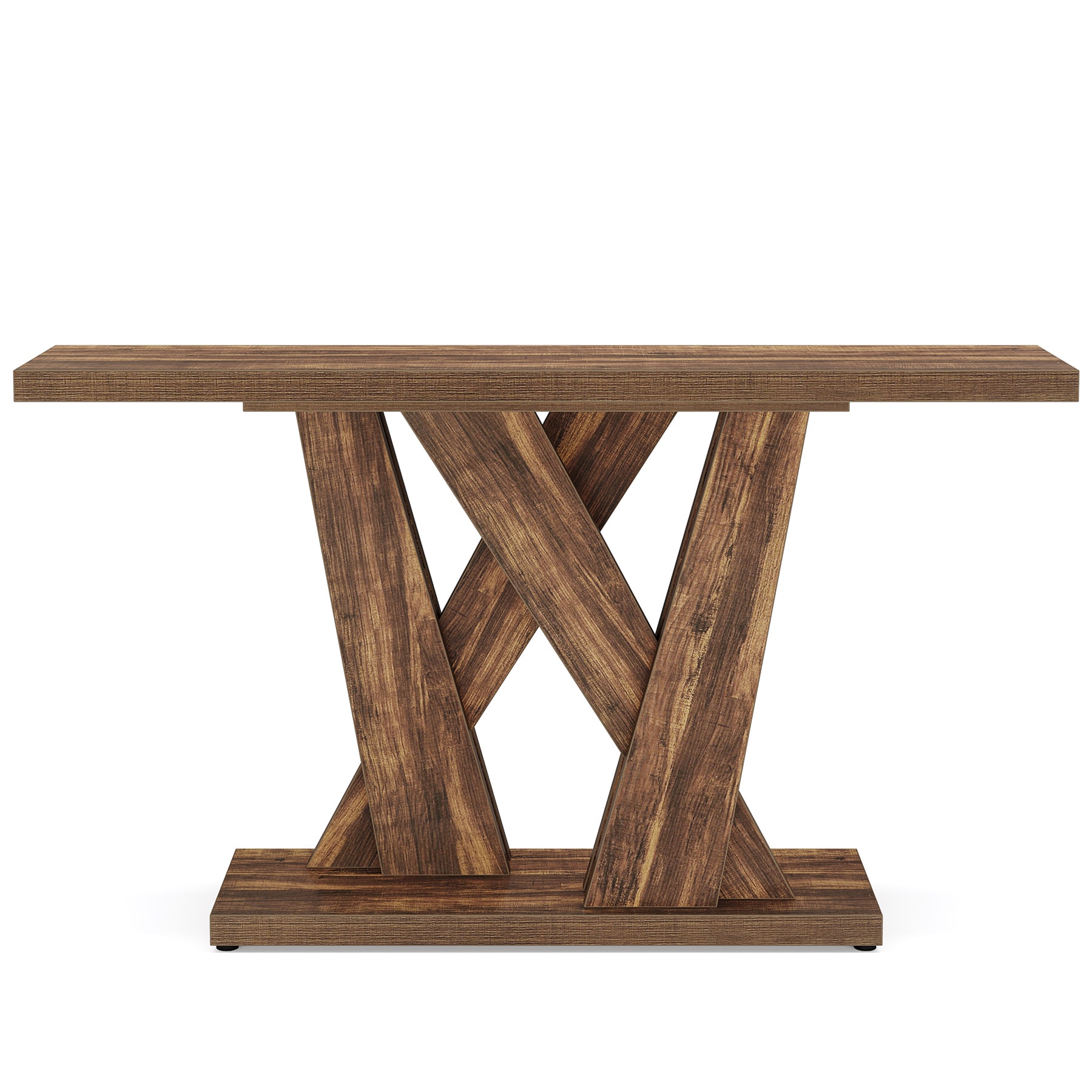 Console Table, Farmhouse Entryway Table With Geometric Base_voghion.com